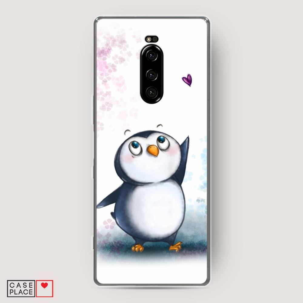 

Чехол Awog на Sony Xperia 1/XZ4 "Пингвин и сердечко", Разноцветный, 54250-1