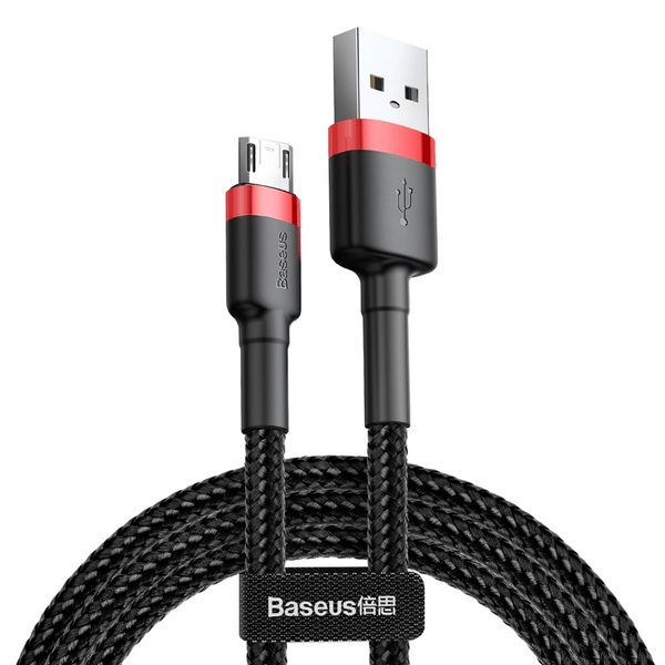 Кабель Baseus USB Micro USB 3м Cafule Cable черный с красным CAMKLF-H91