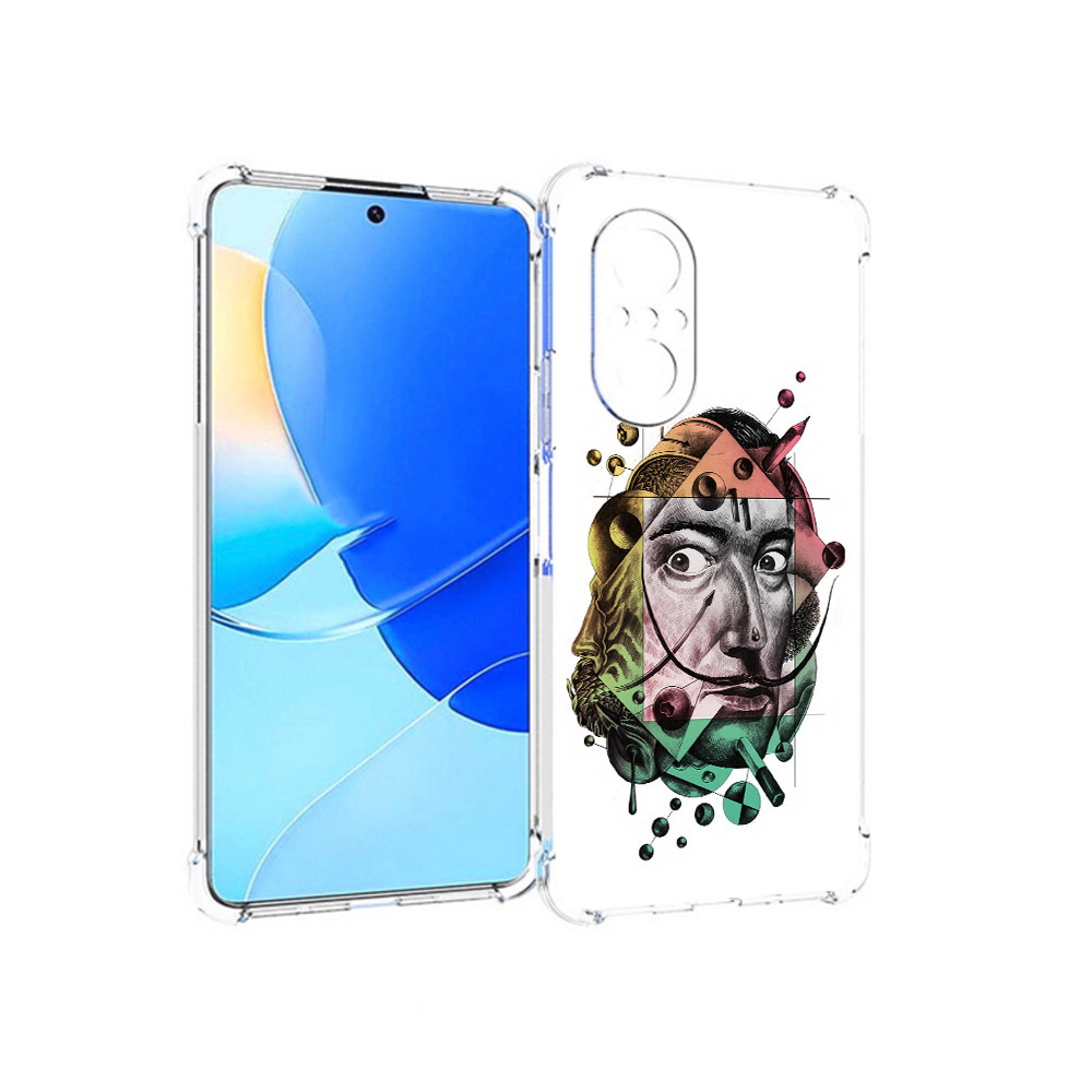 

Чехол MyPads Tocco для Huawei Nova 9 SE разноцветное лицо абстракция, Прозрачный, Tocco