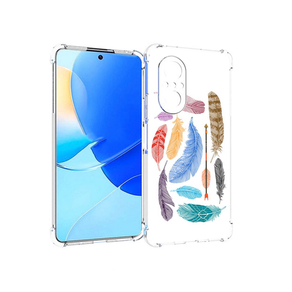

Чехол MyPads Tocco для Huawei Nova 9 SE разноцветные перья, Прозрачный, Tocco