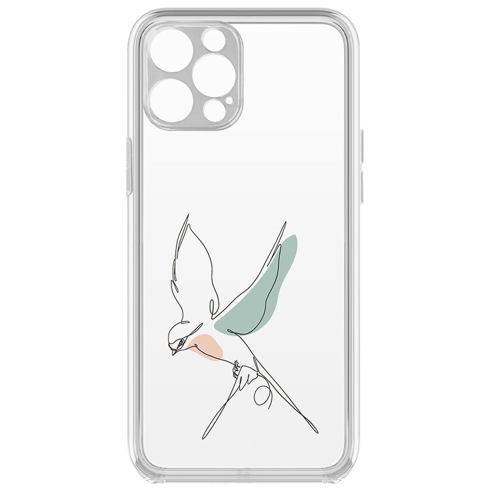 

Чехол-накладка Krutoff Clear Case Полет для iPhone 12 Pro с защитой камеры, Прозрачный