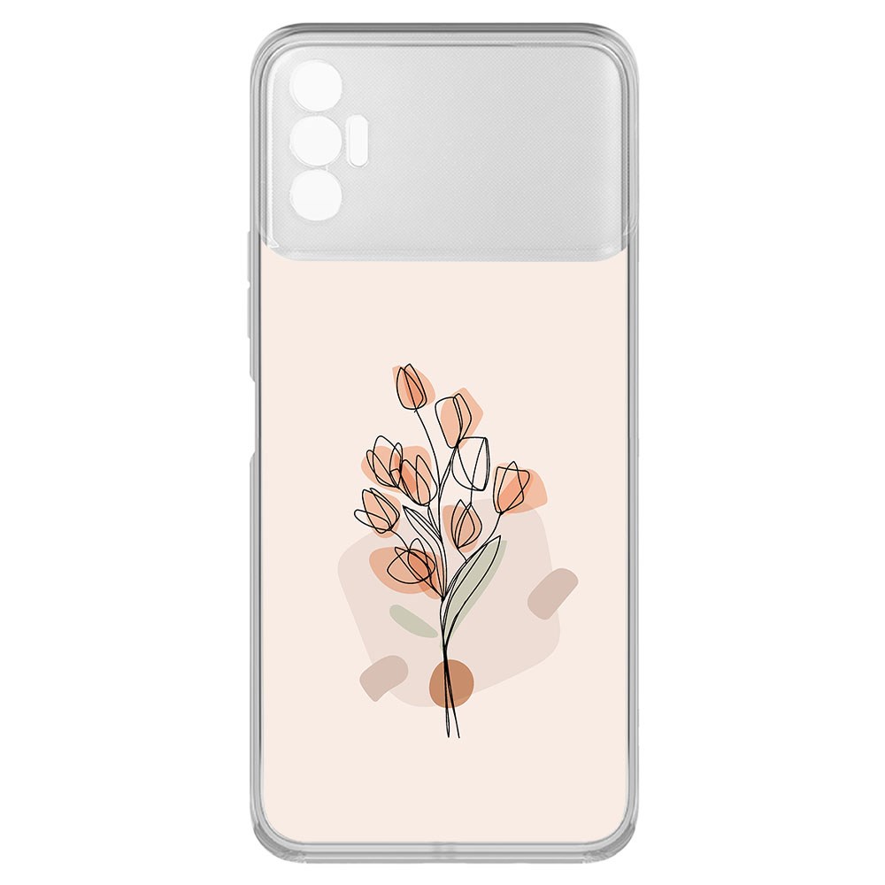 фото Чехол-накладка krutoff clear case букет тюльпанов для tecno spark 8p