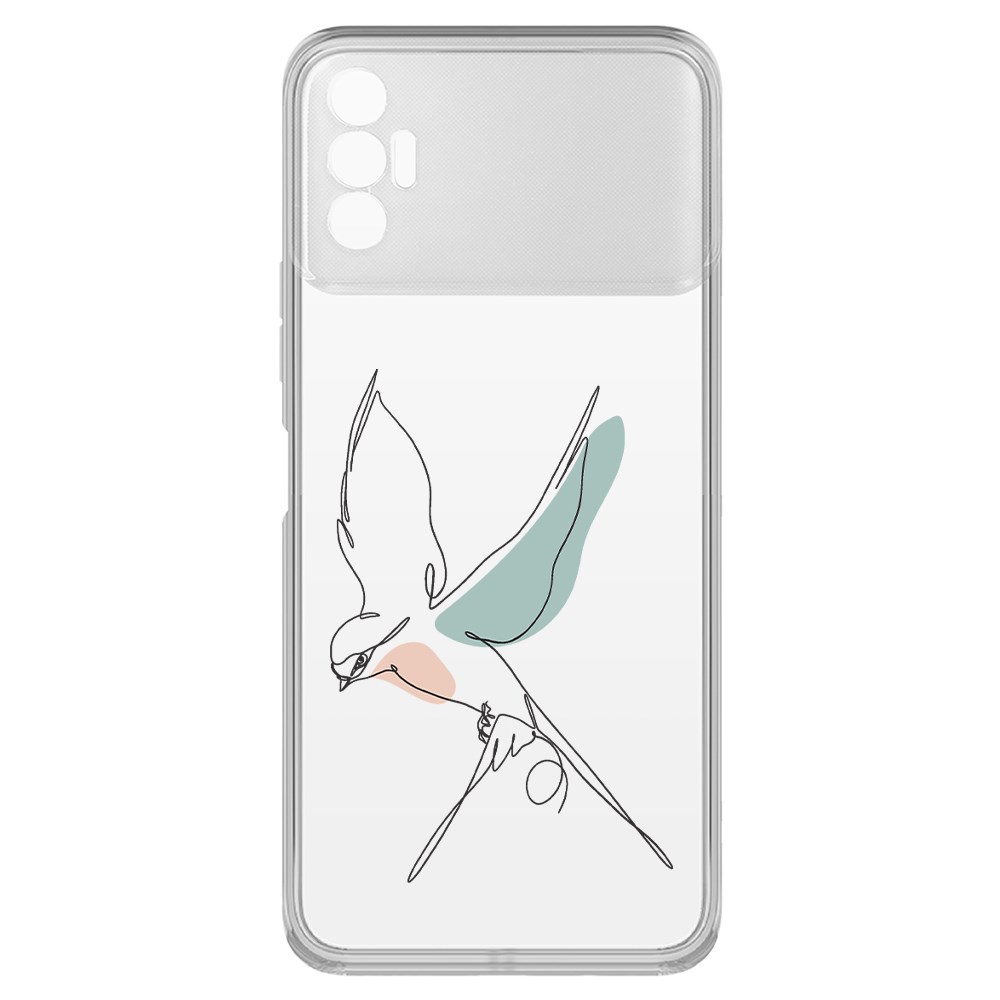 фото Чехол-накладка krutoff clear case полет для tecno spark 8p
