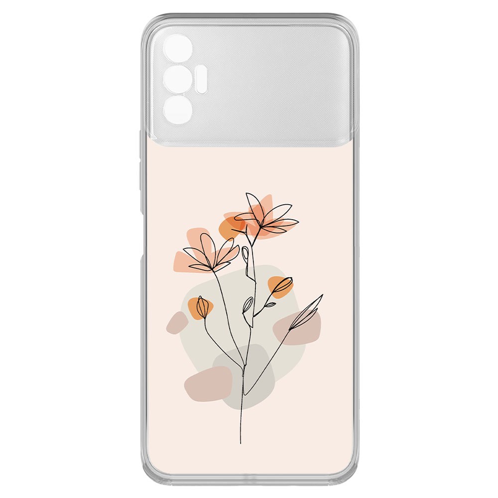 фото Чехол-накладка krutoff clear case ромашки для tecno spark 8p