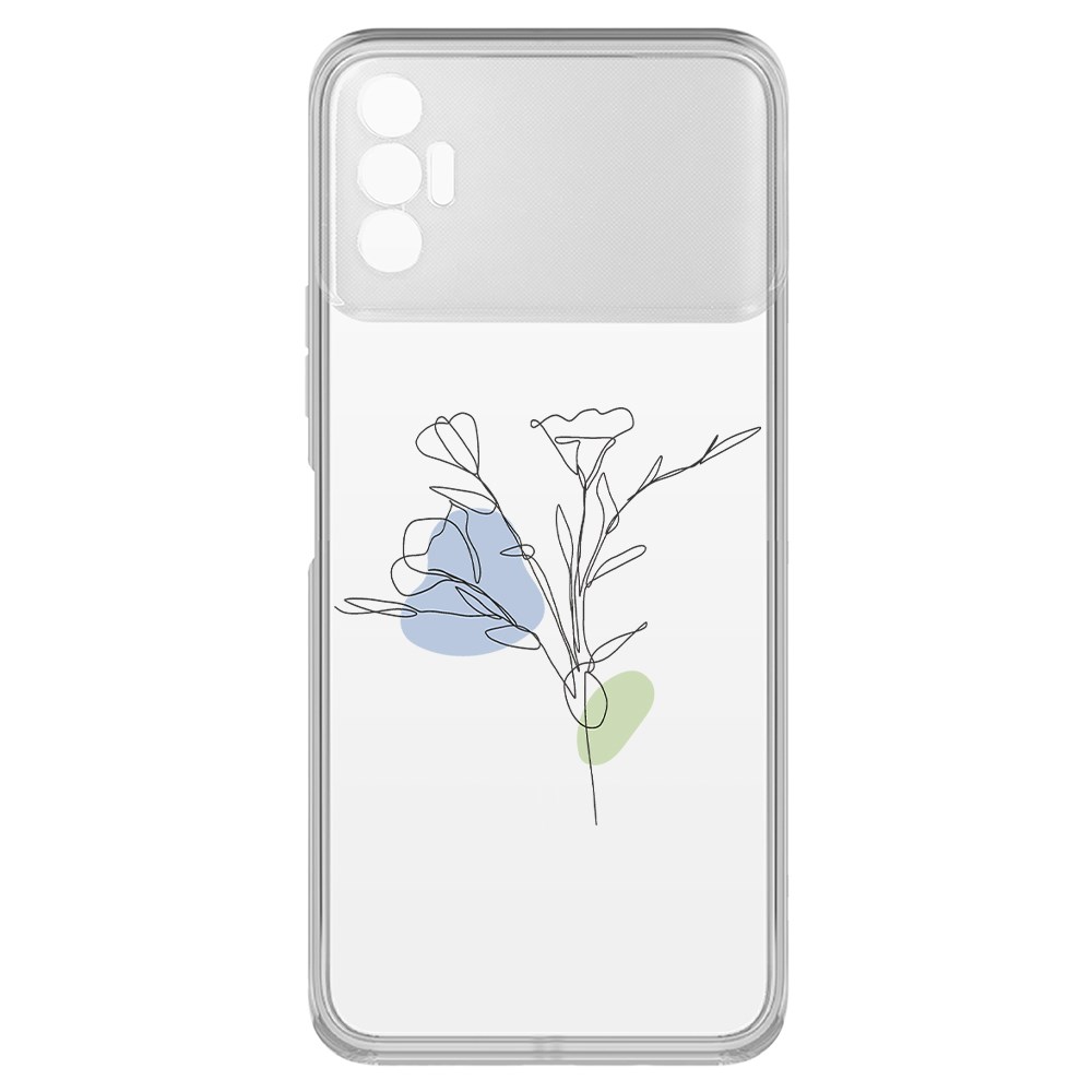 

Чехол-накладка Krutoff Clear Case Эустома для Tecno Spark 8P, Прозрачный