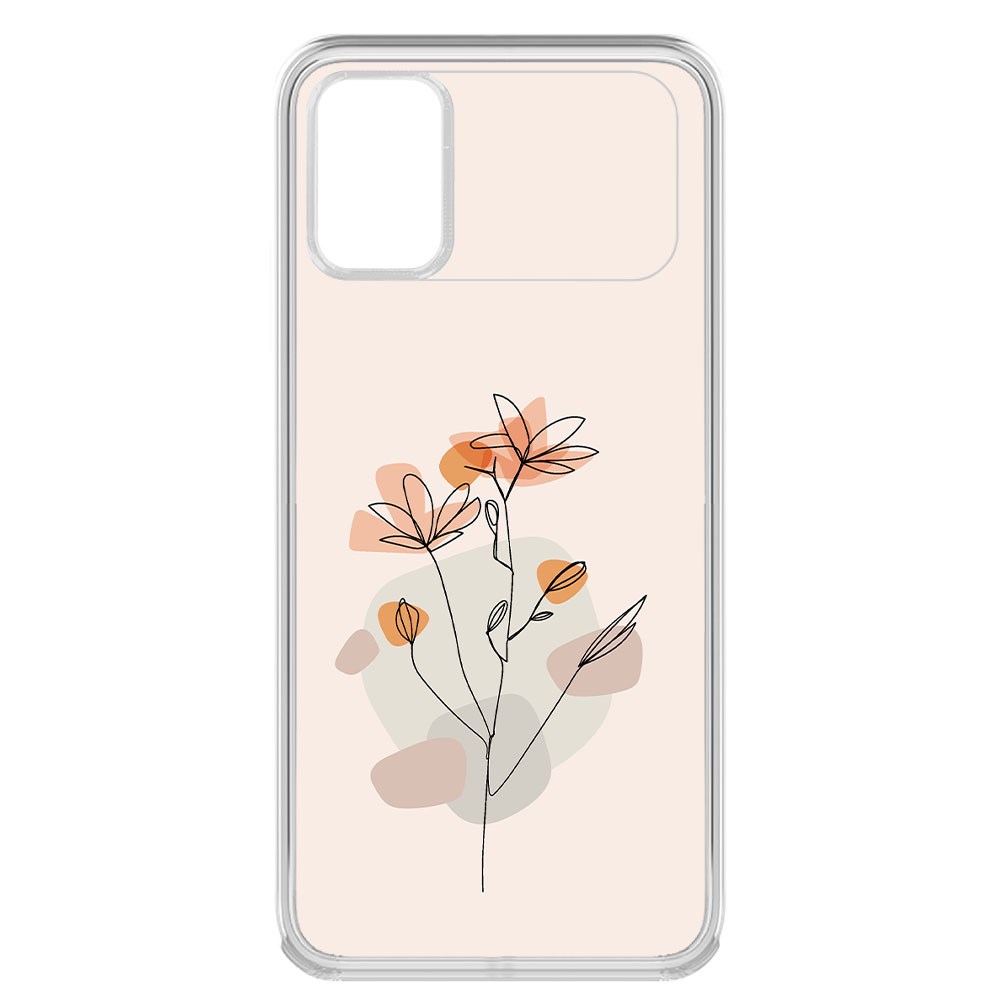 

Чехол-накладка Krutoff Clear Case Ромашки для Poco M3, Прозрачный