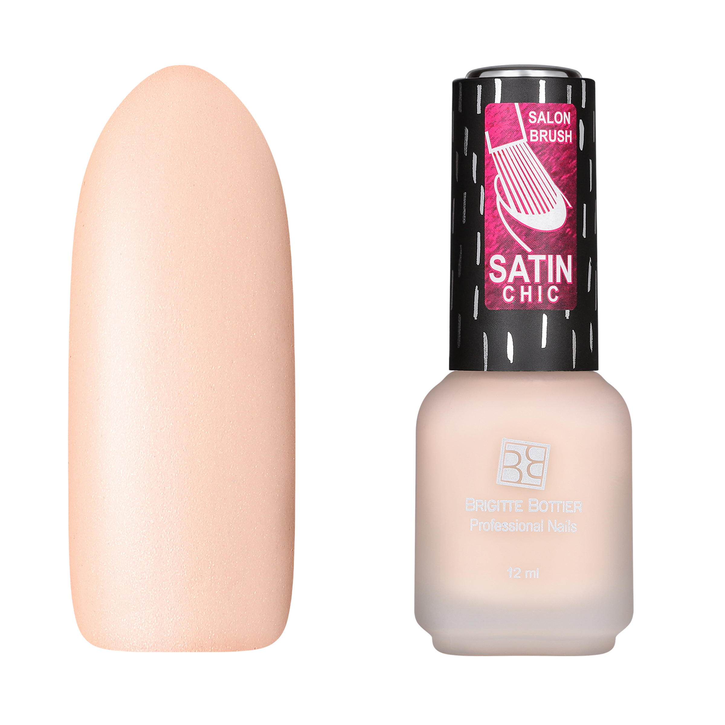 

Лак Brigitte Bottier Satin Chic тон 160 розовый беж, 12 мл