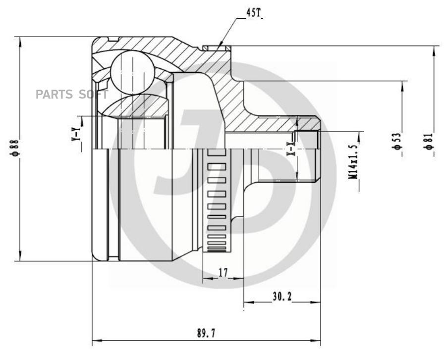 

JUST DRIVE ШРУС внешний ABS 151375 1шт