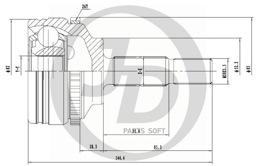 

JUST DRIVE ШРУС внешний ABS 151378 1шт