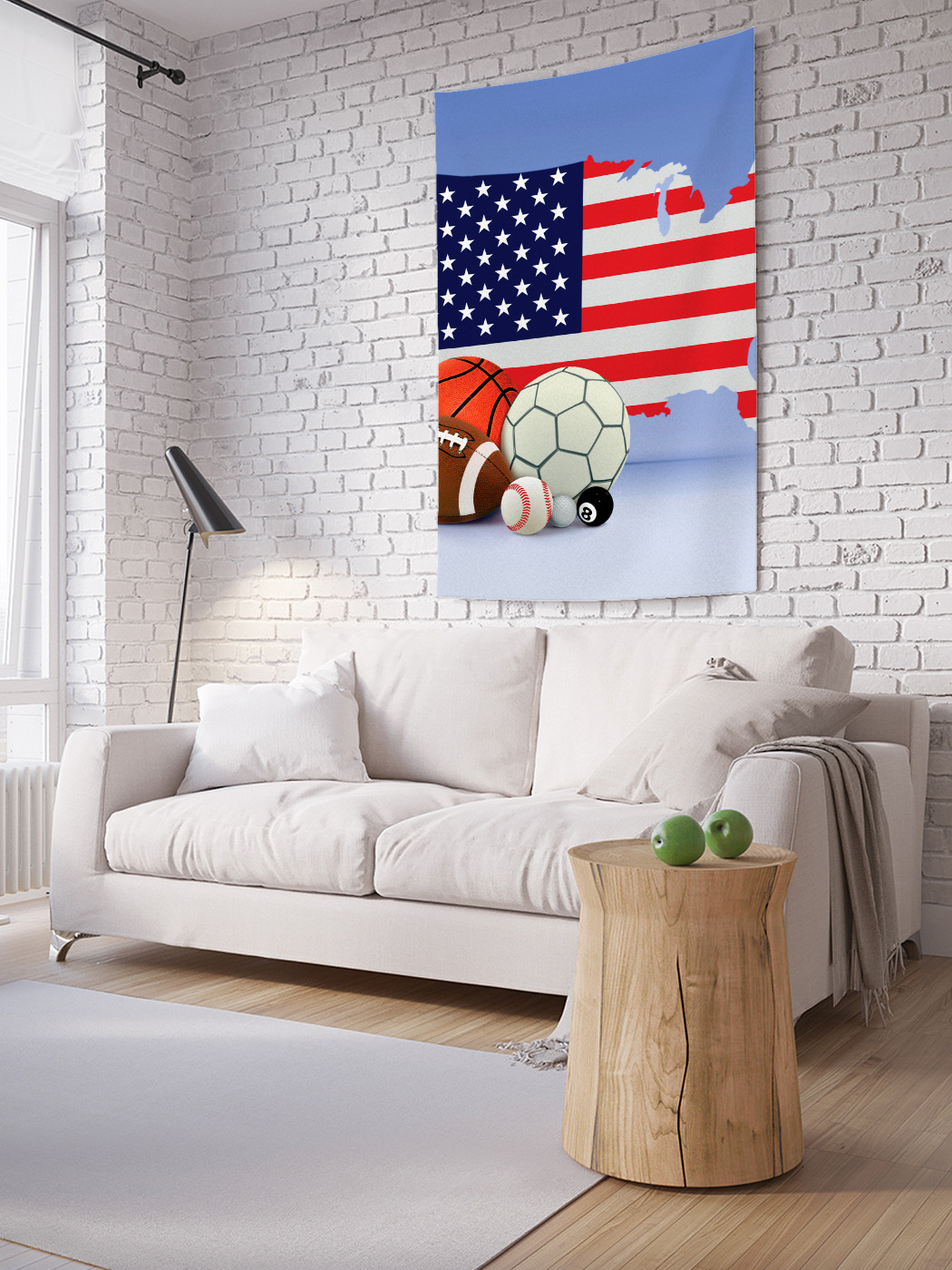 

Вертикальное фотопанно на стену JoyArty Мячи Америки 150x200 см, Мячи Америки