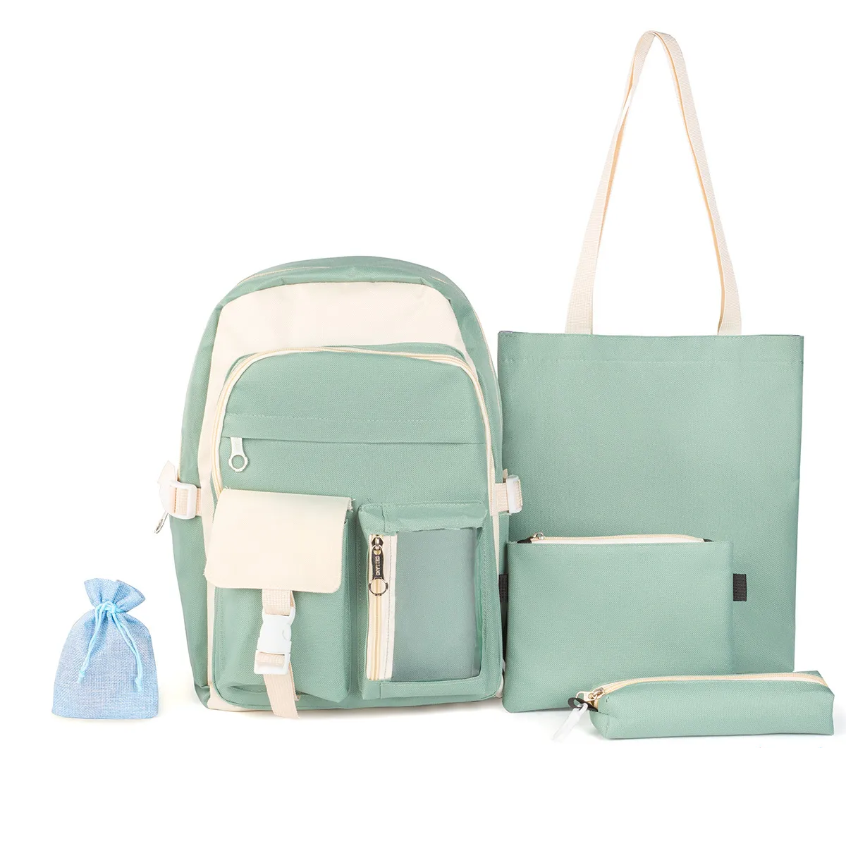 фото Рюкзак 5в1 мой мир галилео, сумка для обуви, сумка для мелочей, пенал, ключница, зеленый