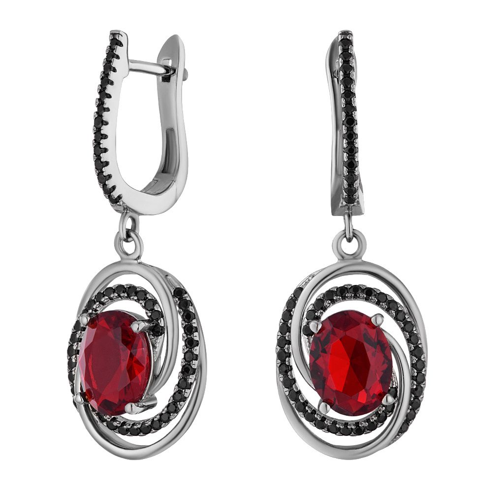 

Серьги из серебра с гранатом искусственным/фианитом ЮВЕЛИР КАРАТ A5553E3GA, A5553E3GA