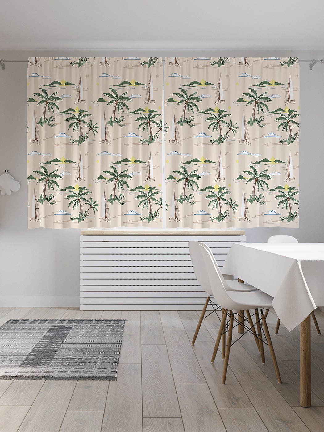 

Классические шторы JoyArty "Отдых на паруснике", серия Oxford DeLux, 2 полотна 145x180 см, Отдых на паруснике