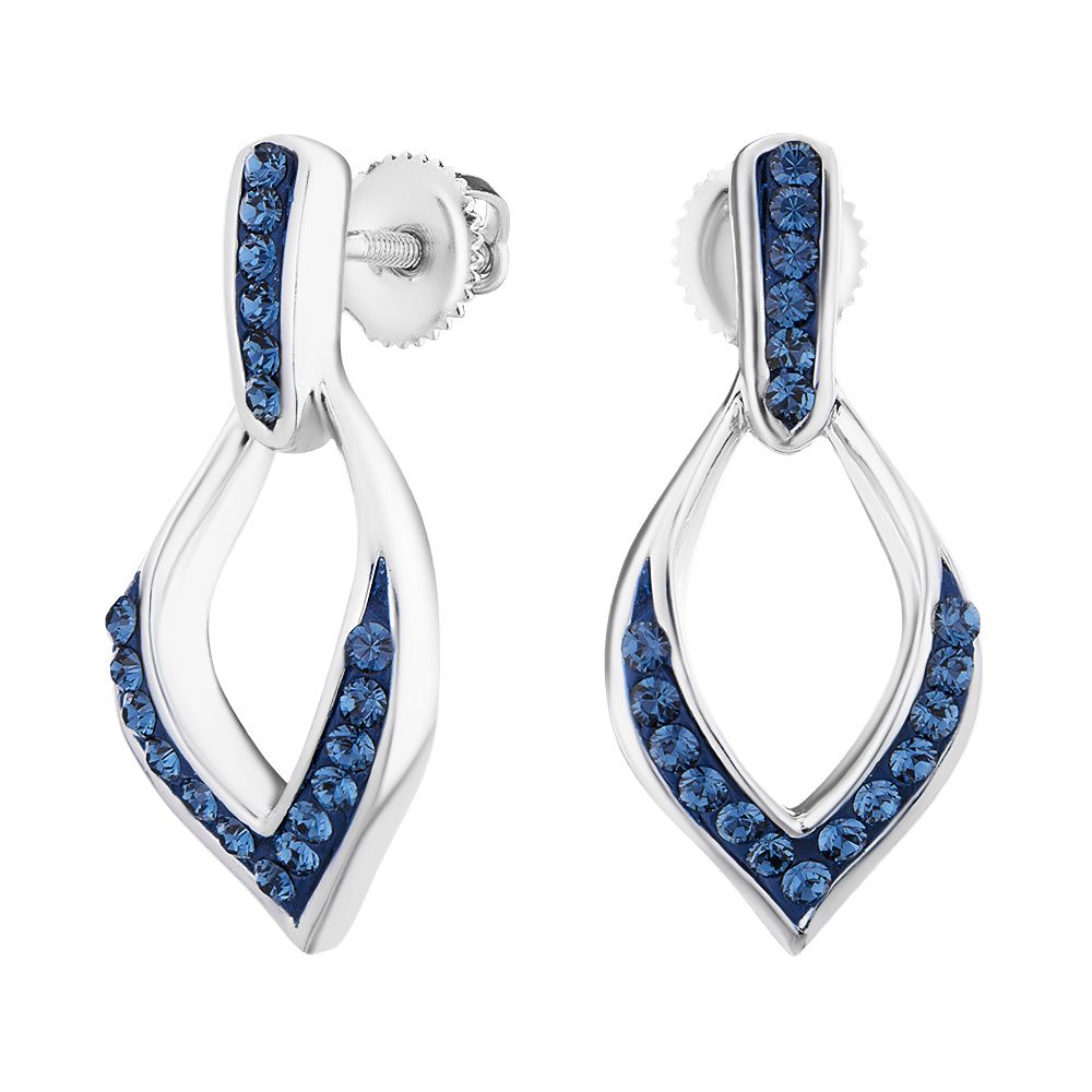 

Серьги-пусеты из серебра с swarovski ЮВЕЛИР КАРАТ 0979C0228, 0979C0228