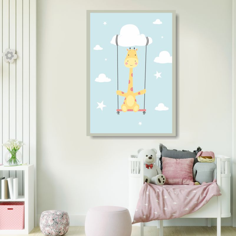 

Постер на стену ПолиЦентр Животные На Качелях В Облаках Жираф 50х70 см, ЖивотныеНаКачеляхВОблакахЖираф