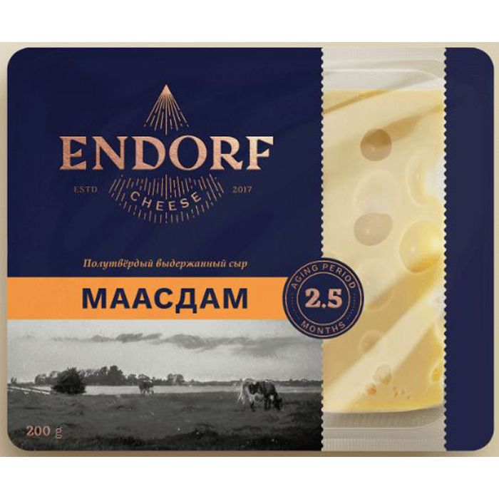 

Сыр полутвердый Endorf Маасдам 45% 500 г