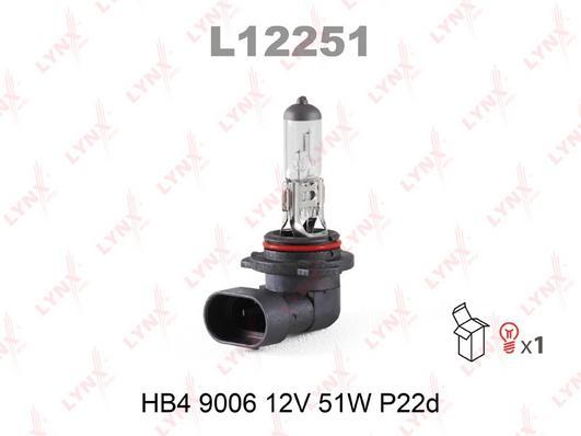 

Лампа 12v hb4 51w p22d lynxauto 9006 1 шт. картон l12251