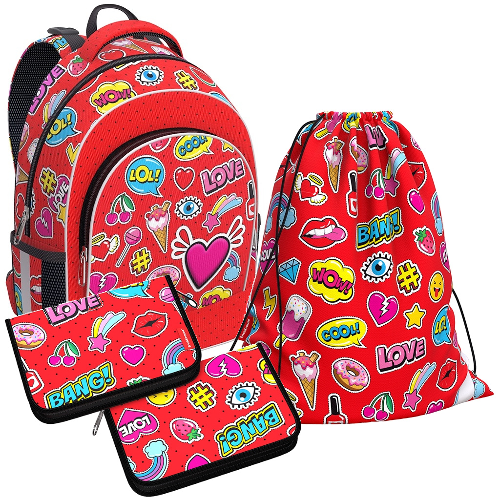 

Рюкзак ErichKrause ErgoLine 15 L Sweet Love с наполнением 49459_N, ErgoLine® 15 L