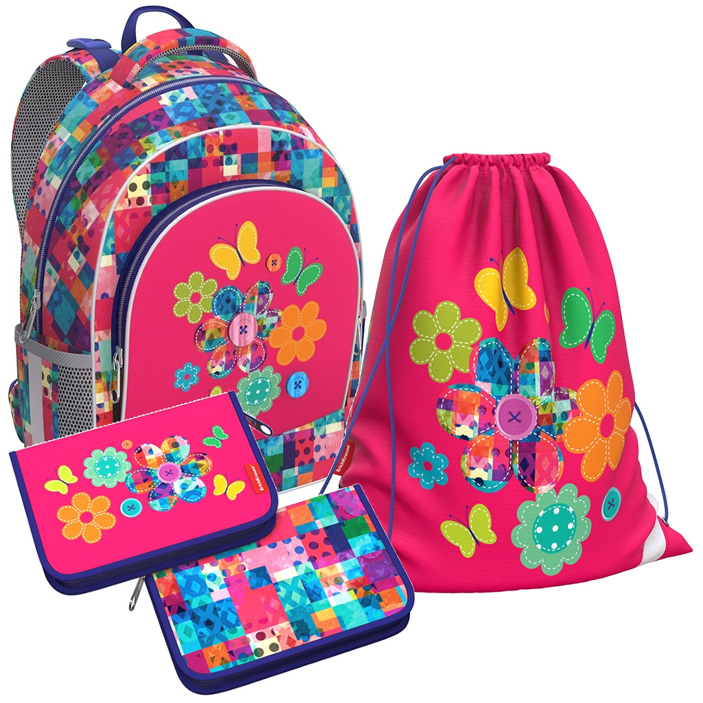 

Рюкзак ErichKrause ErgoLine 15 L Patchwork с наполнением 49461_N, ErgoLine® 15 L
