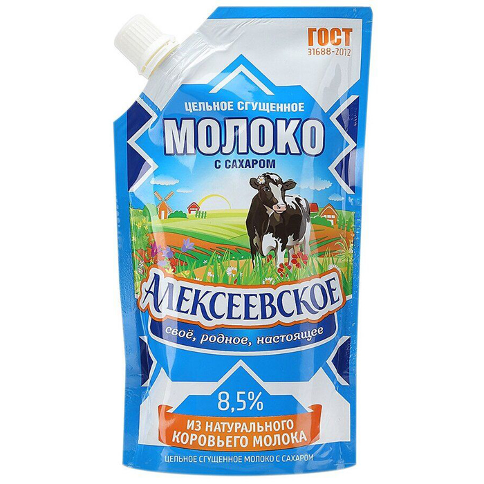 

Сгущенное молоко Алексеевское цельное с сахаром 8,5% 300 г