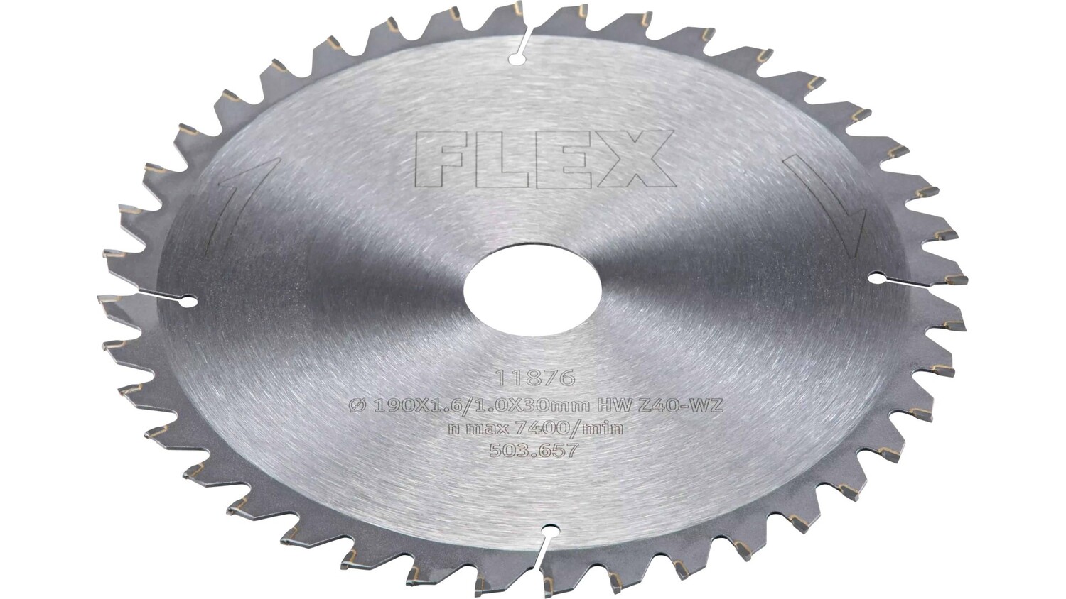 Пильный диск стандартный Flex D190x1,6/1,0x30 HW Z40/5° WZ 503657 пильный диск специальный flex d190x1 6 1 0x30 hw z40 15° wz 503649