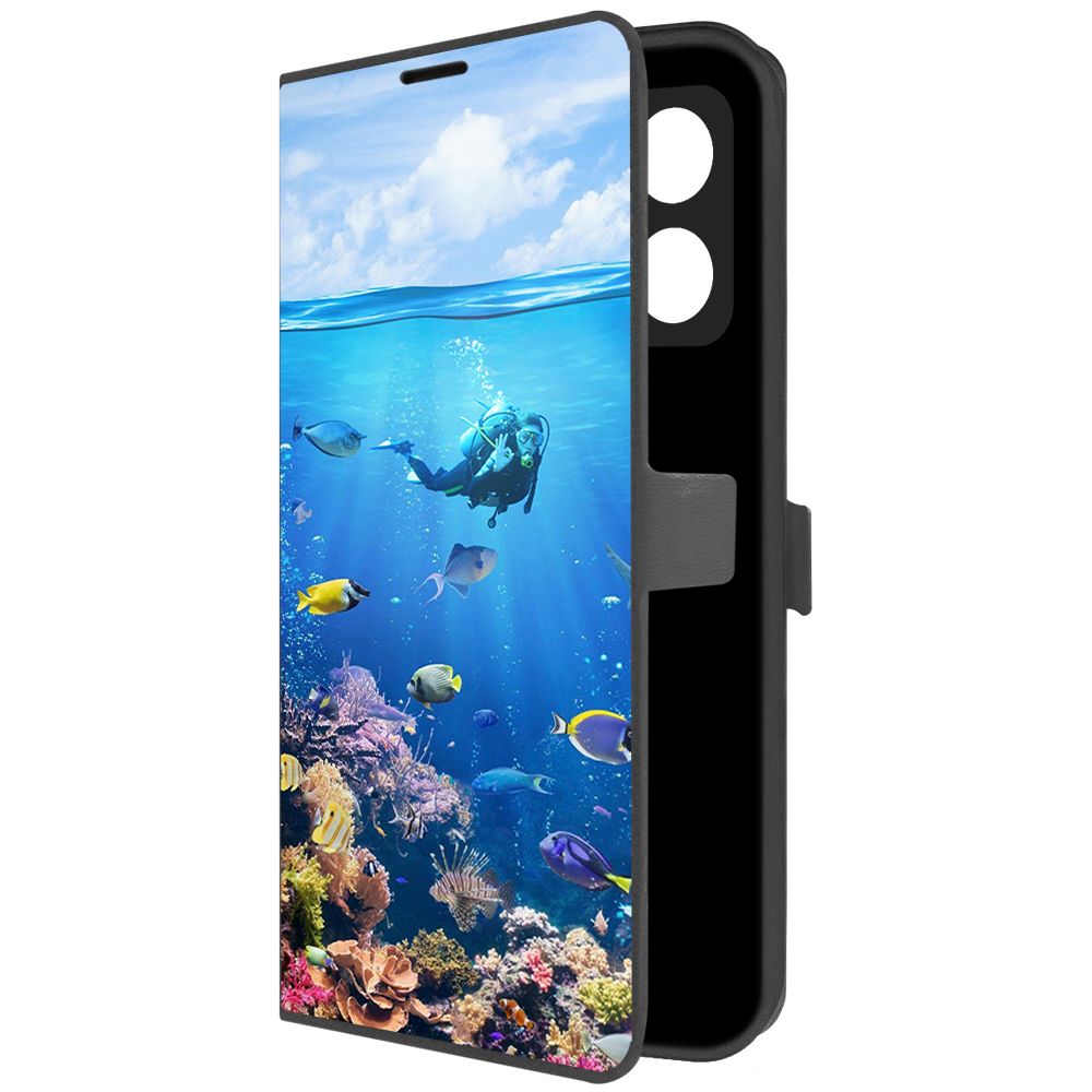 

Чехол-книжка Krutoff Eco Book для Xiaomi Poco X5 Австралия, Большой Барьерный Риф (черный)