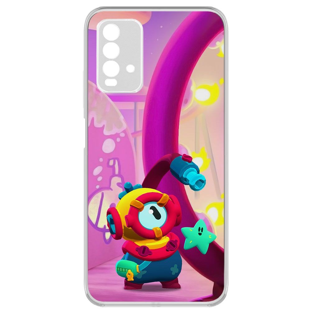 

Чехол-накладка Krutoff Clear Case Brawl Stars-Отис для Xiaomi Redmi 9T, Прозрачный