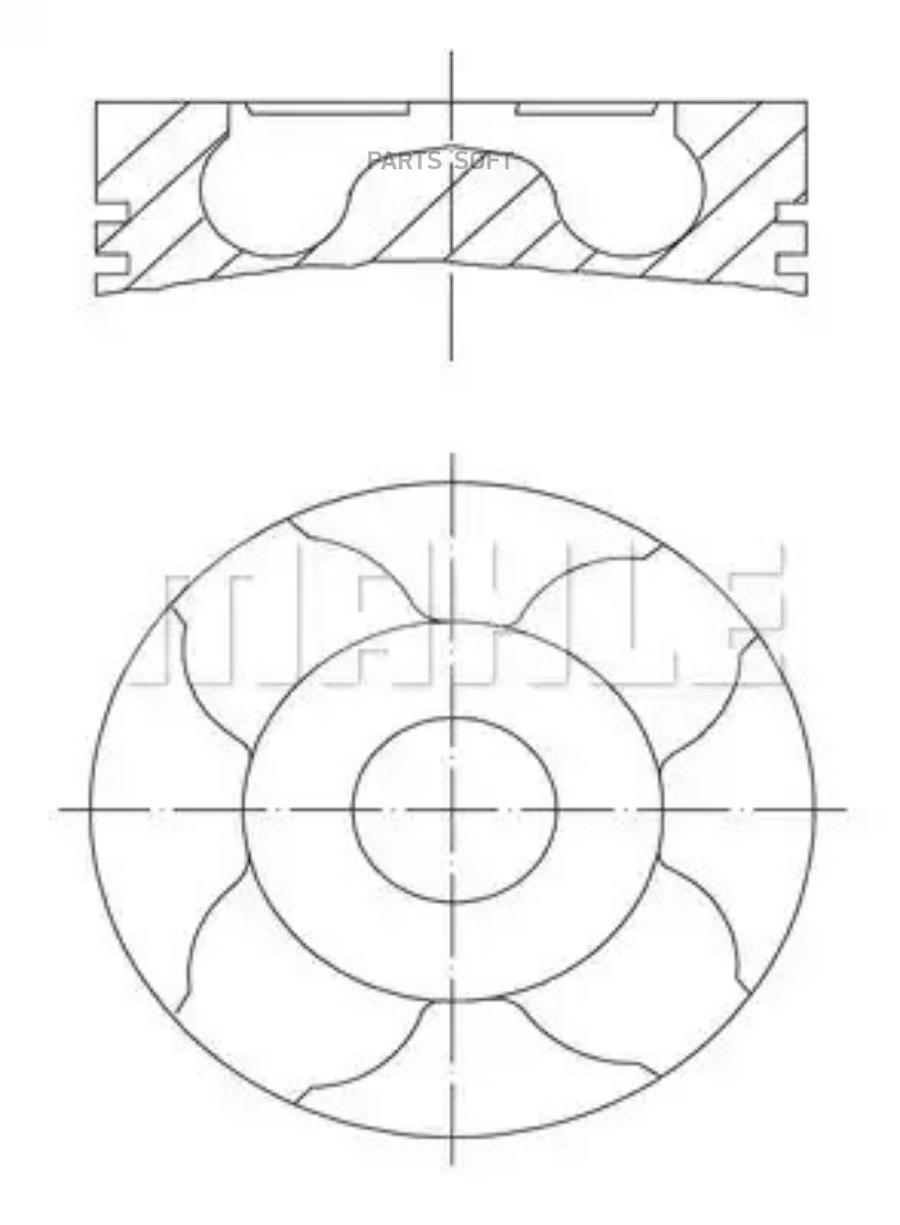 

Поршень Mahle/Knecht 2290500 d128 MAN D2876LF06 EURO-3 6; 98-