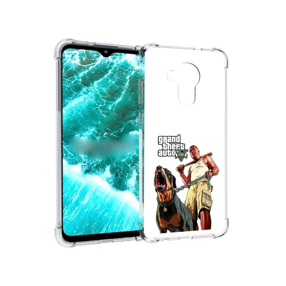 

Чехол MyPads Tocco для Nokia C30 GTA грозная собака (PT227054.117.18), Прозрачный, Tocco