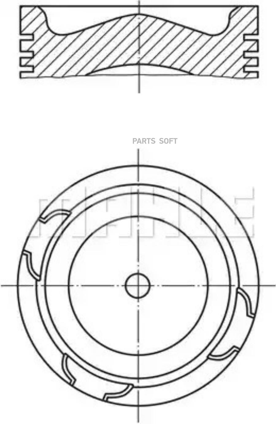 

Поршень Mahle/Knecht 2136800 d130.0 DAF XE280 С1 EURO3; XE315C1 EURO3