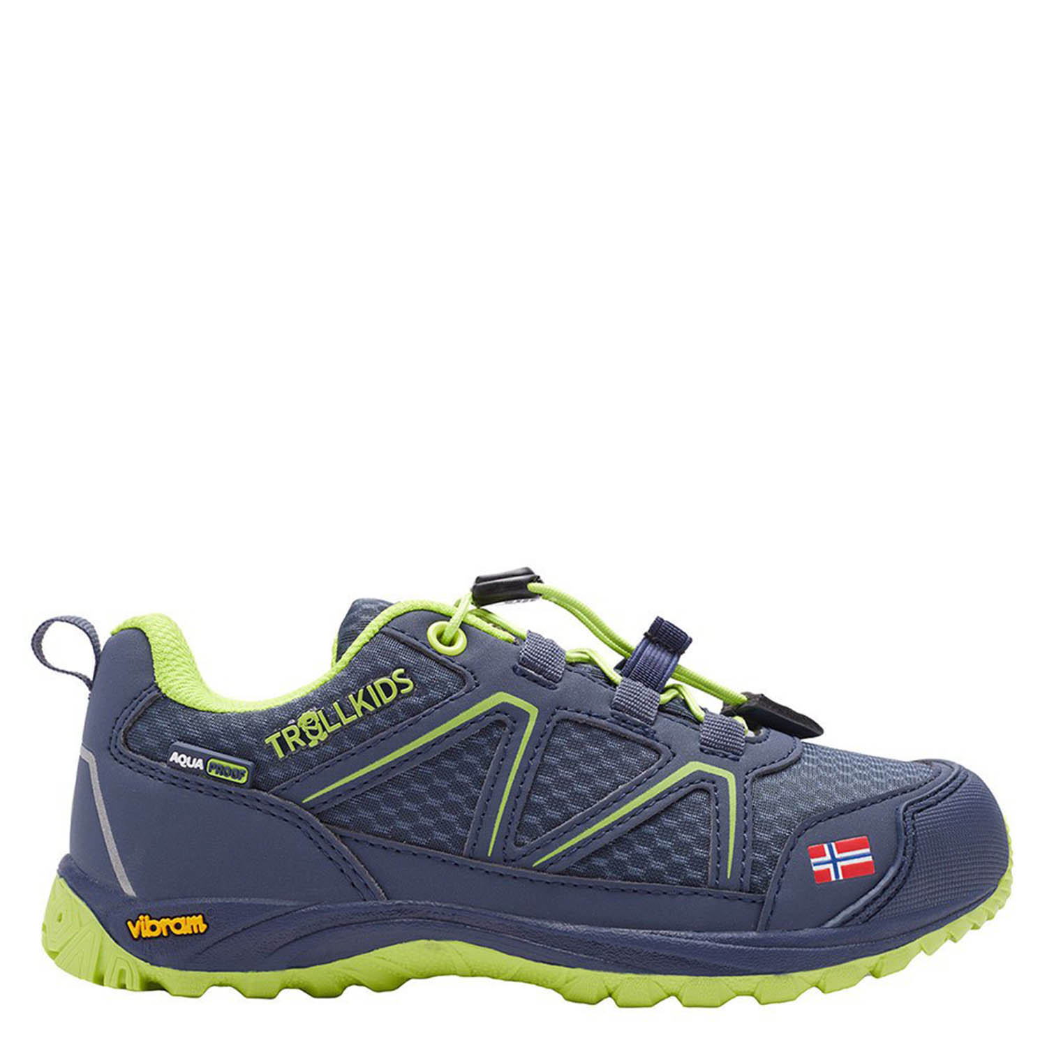 

Ботинки Trollkids Kids Skarvan Hiker Low Navy-Lime 28, Синий, 473-100