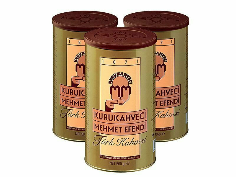 Кофе молотый Kurukahveci Mehmet Efendi жестяная банка 500 гр 3 шт