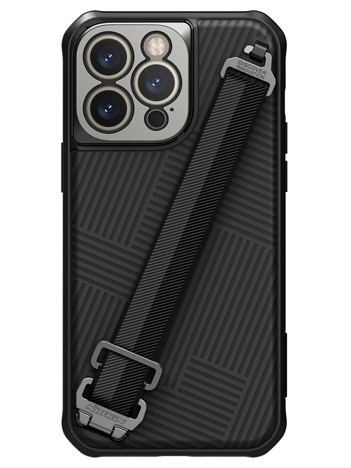 

Чехол Nillkin для iPhone 14 Pro Max с ремешком на руку Black, Черный, Strap Magnetic