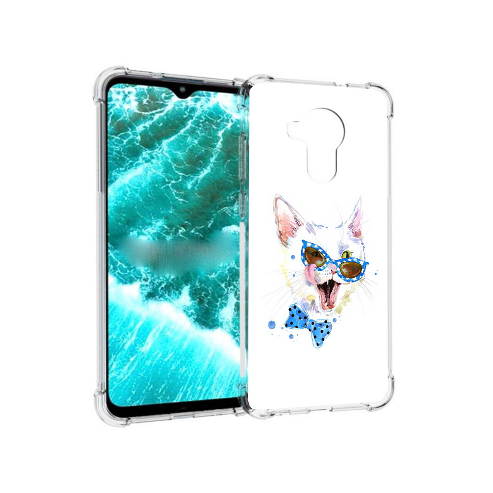 

Чехол MyPads Tocco для Nokia C30 белый кот (PT227054.117.229), Прозрачный, Tocco