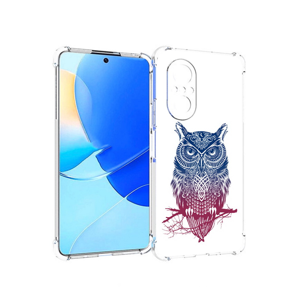 

Чехол MyPads Tocco для Huawei Nova 9 SE хиппи сова, Прозрачный, Tocco