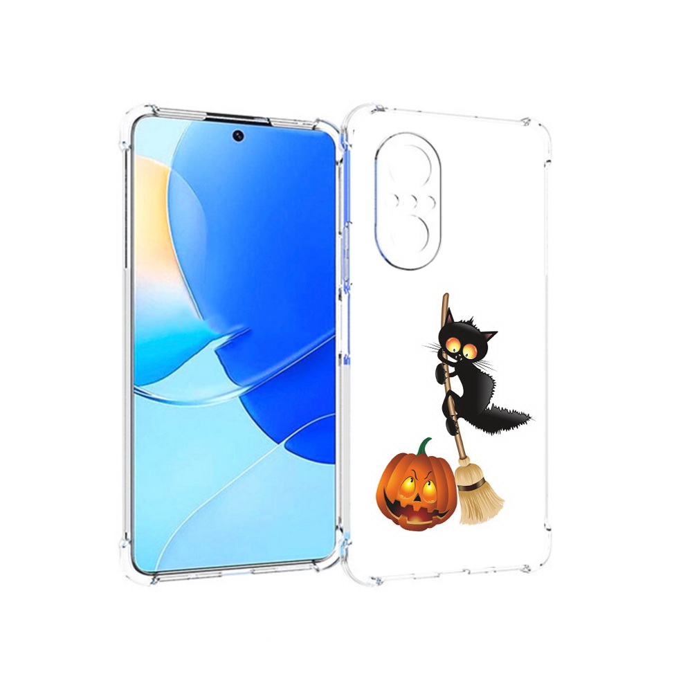 

Чехол MyPads Tocco для Huawei Nova 9 SE хэлуинский котик, Прозрачный, Tocco