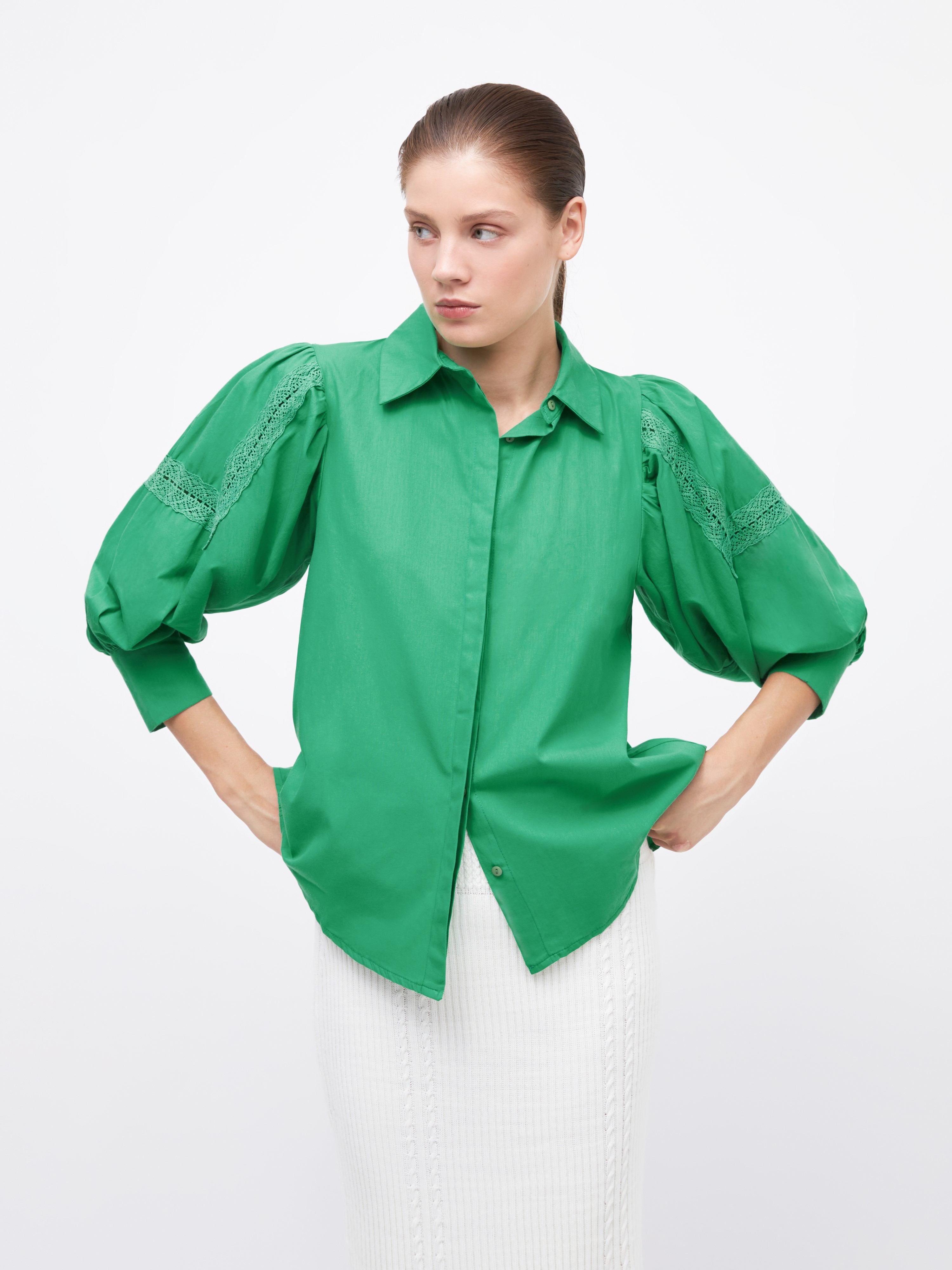 Рубашка женская Arive ARV-WS-10521-006 зелёная, размер XL