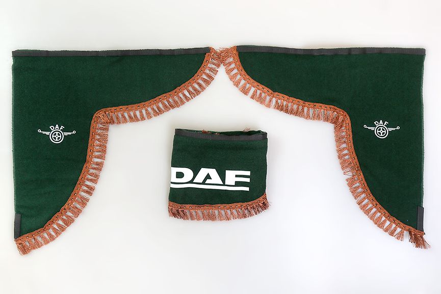 

Ламбрекен DAF (Зеленый с коричневым) лобового стекла и угол, Зеленый;коричневый