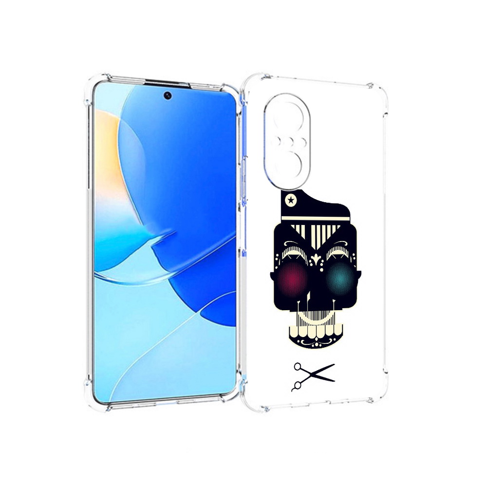

Чехол MyPads Tocco для Huawei Nova 9 SE черно белый скелет с яркими глазами, Прозрачный, Tocco