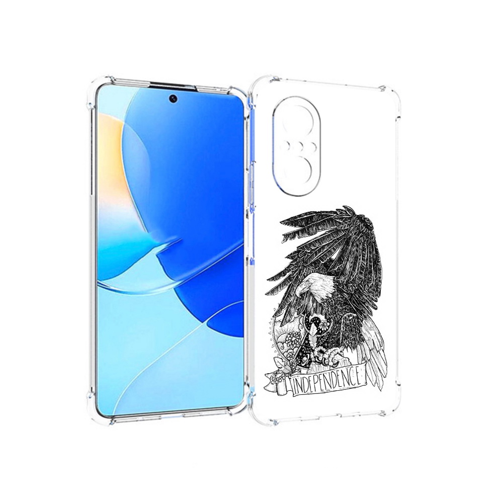 

Чехол MyPads Tocco для Huawei Nova 9 SE черно белый сокол, Прозрачный, Tocco