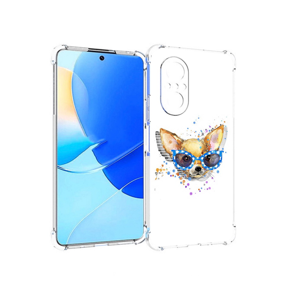 

Чехол MyPads Tocco для Huawei Nova 9 SE чихуа-хуа в очках, Прозрачный, Tocco
