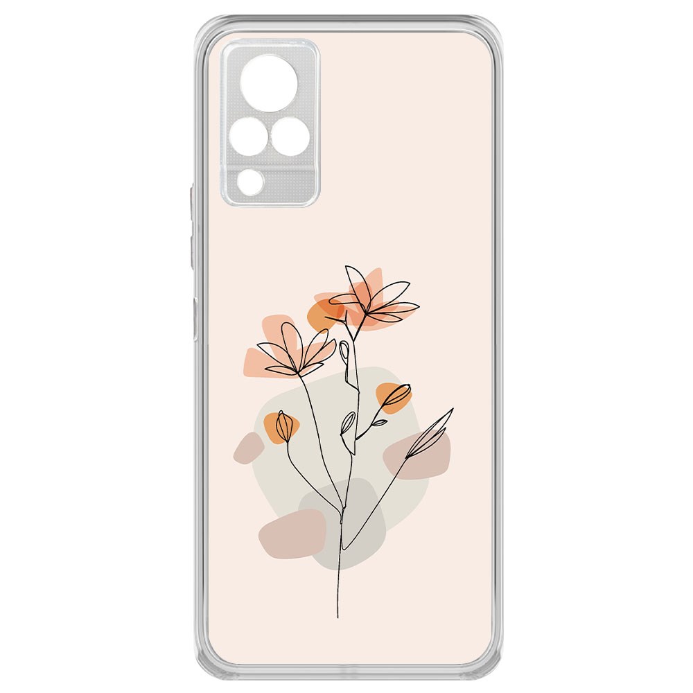 

Чехол-накладка Krutoff Clear Case Ромашки для Vivo V21, Прозрачный