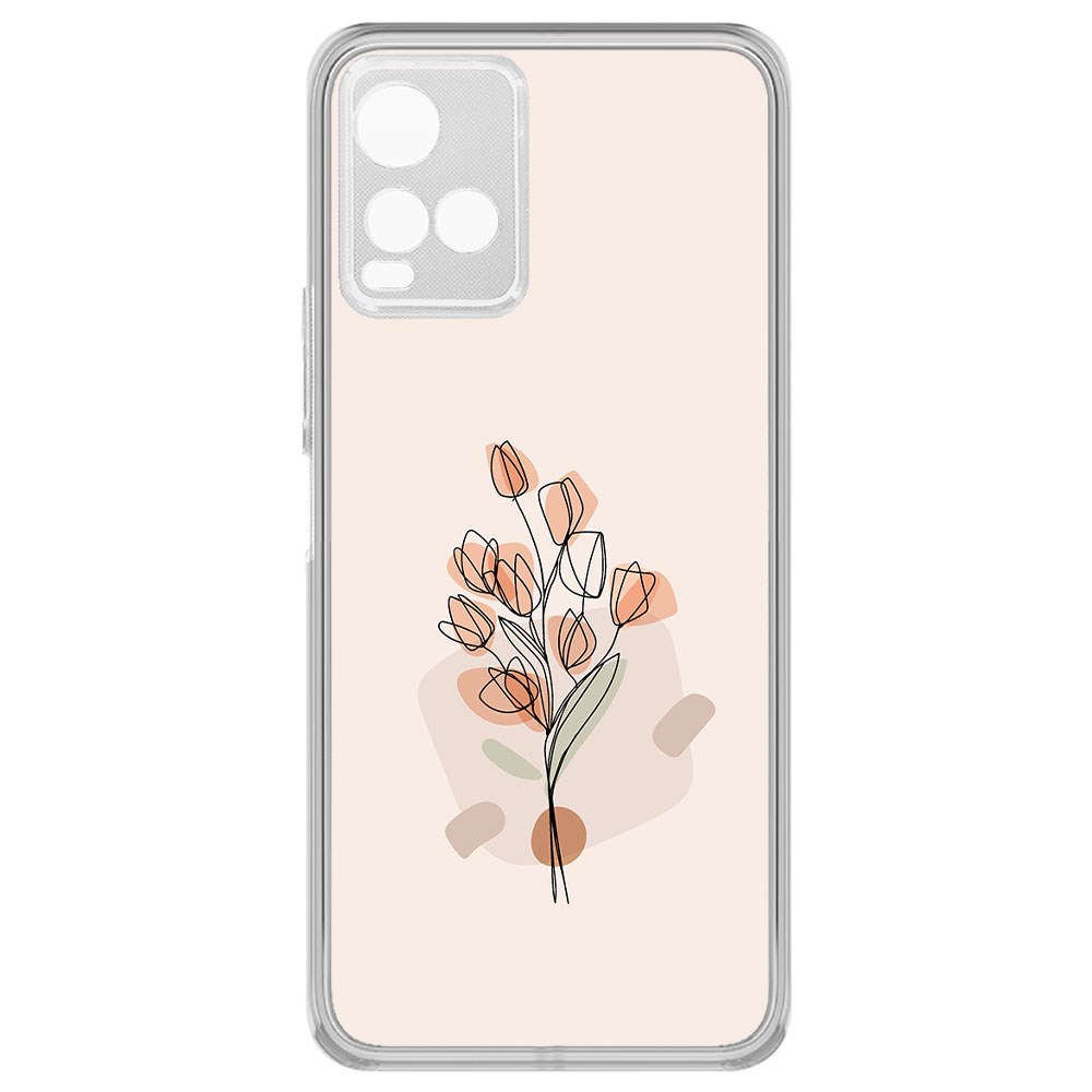

Чехол-накладка Krutoff Clear Case Букет тюльпанов для Vivo Y33s, Прозрачный