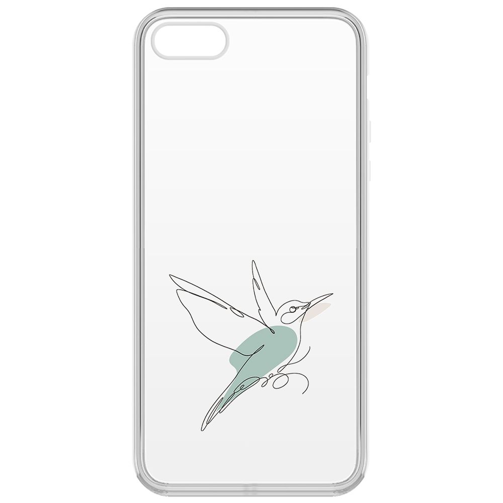 

Чехол-накладка Krutoff Clear Case Легкость для iPhone 5, Прозрачный