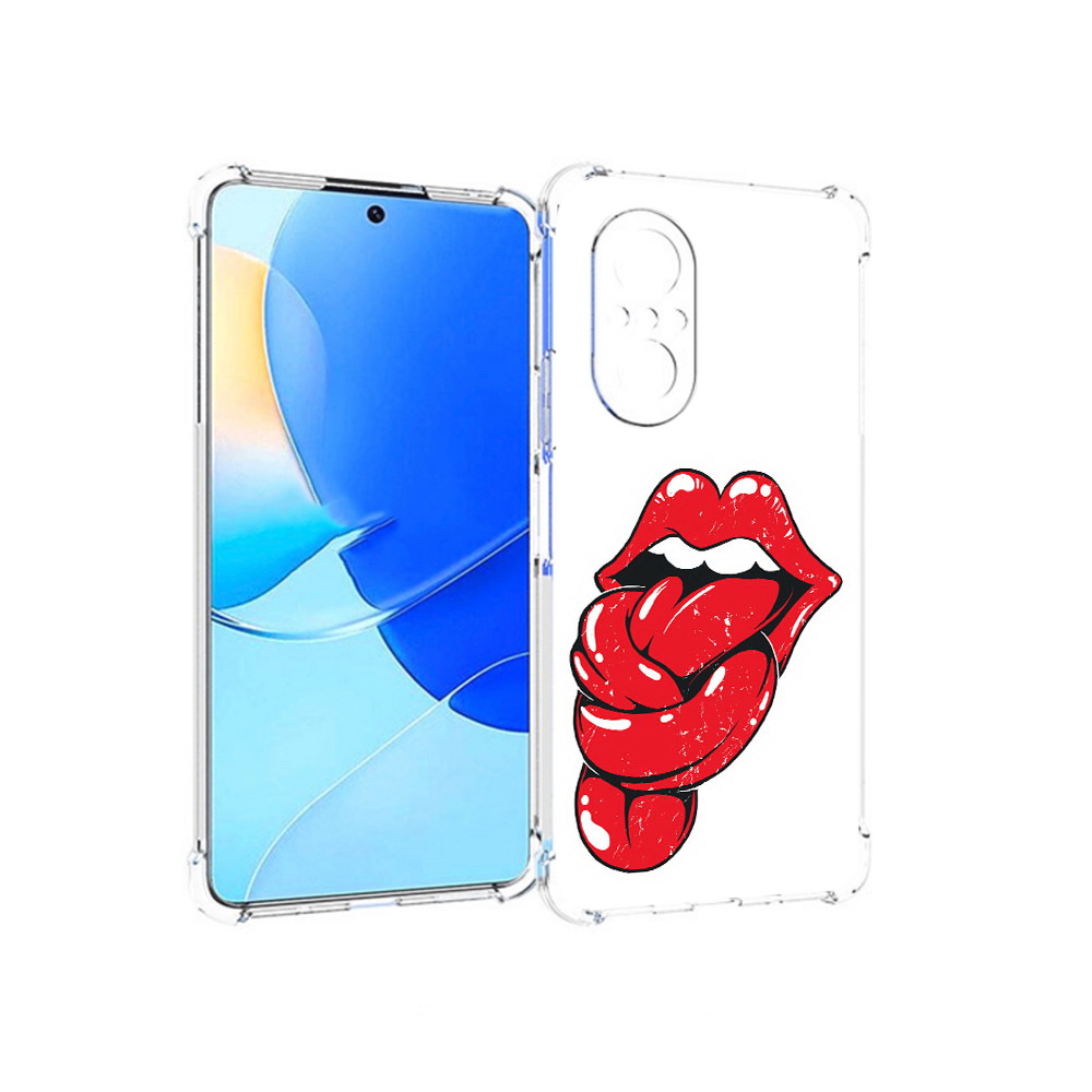 Чехол MyPads Tocco для Huawei Nova 9 SE яркие губы с языком