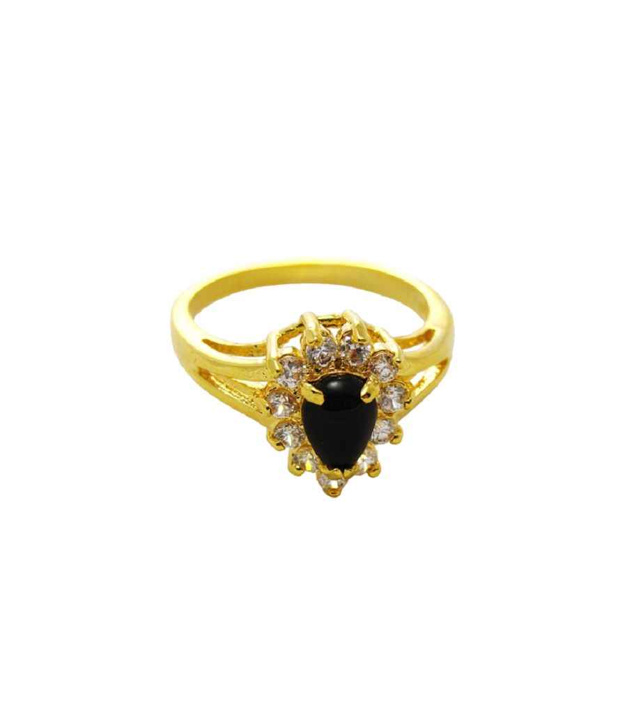 

Кольцо из бижутерного сплава р.  Lotus Jewelry OLD_39R-60on, оникс/циркон, OLD_39R-60on