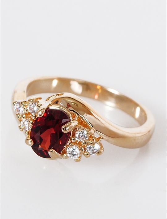 

Кольцо из бижутерного сплава р.15 Lotus Jewelry 28R-40gn, гранат/циркон, 28R-40gn