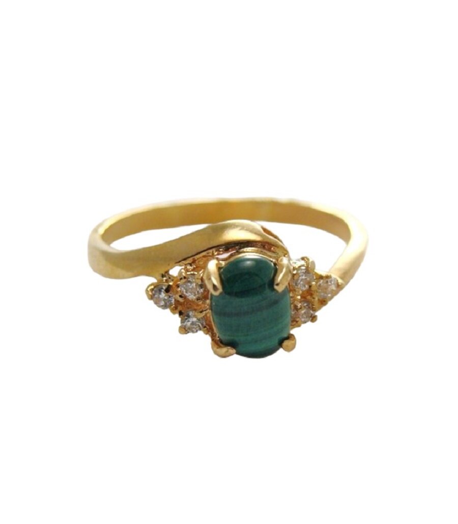 

Кольцо из бижутерного сплава р.18 Lotus Jewelry OLD_28R-40ml, малахит/циркон, OLD_28R-40ml