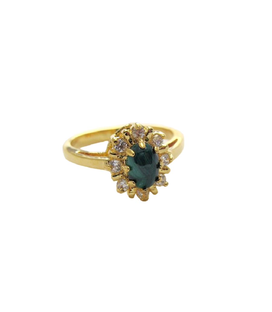 

Кольцо из бижутерного сплава р. 18 Lotus Jewelry OLD_39R-39ml, малахит/циркон, OLD_39R-39ml