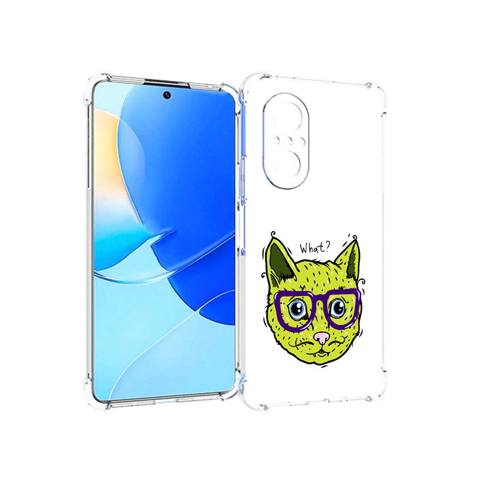 

Чехол MyPads Tocco для Huawei Nova 9 SE Зеленый кот, Прозрачный, Tocco
